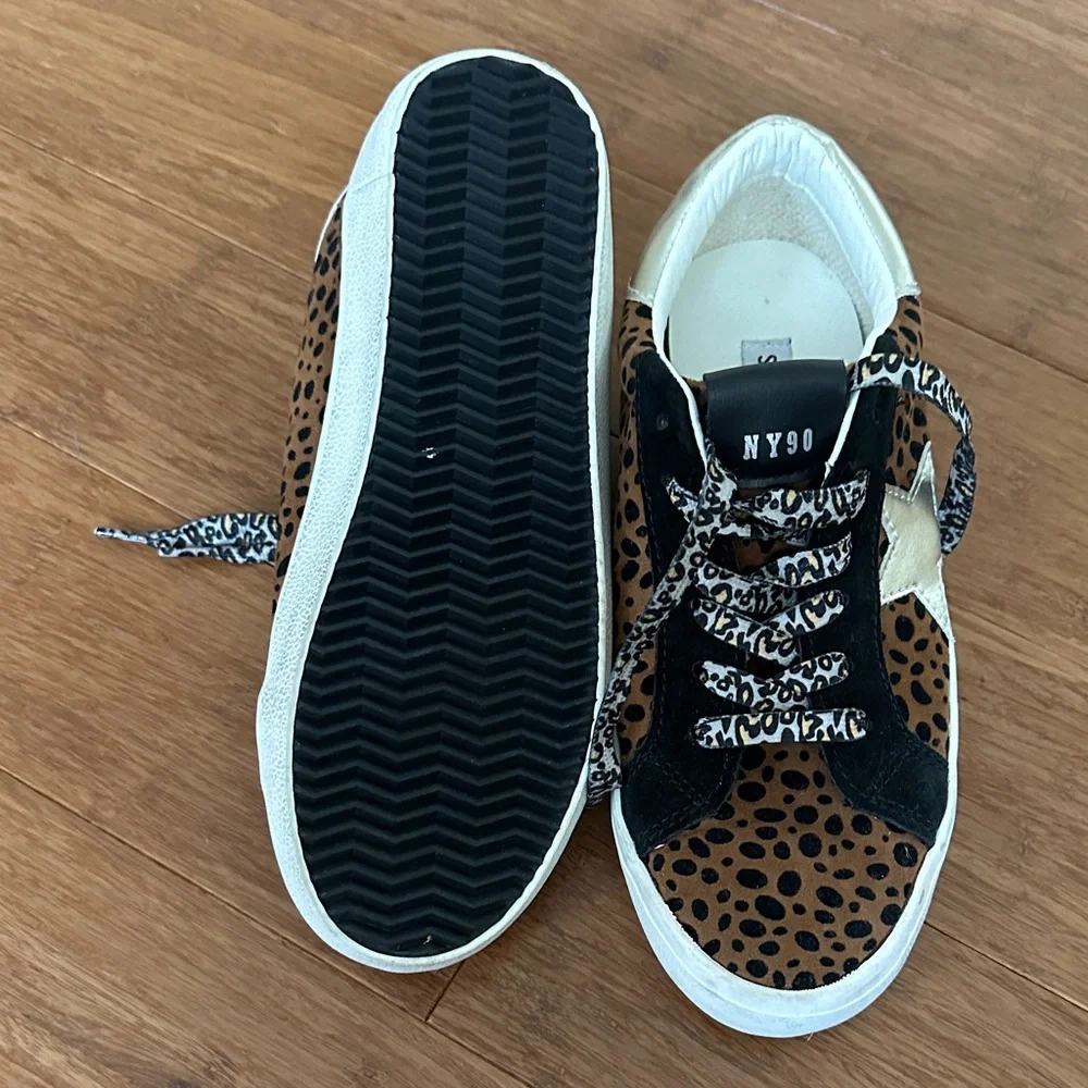 Steve Madden Leopard Print Star Sneakers - Brown/Black/Gold